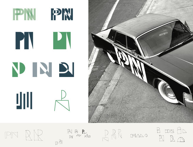 This branding proposal for a design/build firm evolved through experimentation with form, structure, and typography, balancing abstraction and clarity to create a strong, adaptable identity. (2 of 2)